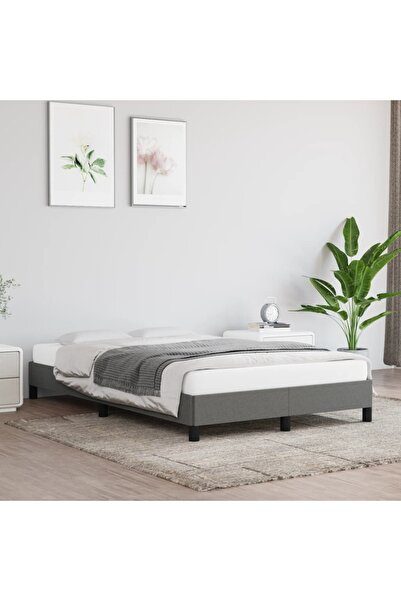 Concept Cadru de pat, gri închis, 120x200 cm, material textil