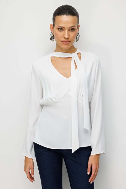 Ekol Блуза с яка тип шал и детайл с шевове