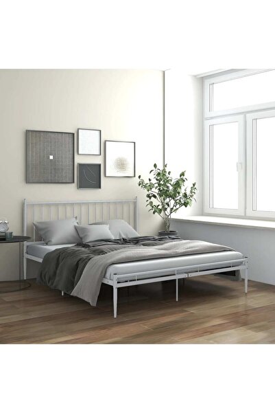 Concept Cadru de pat, alb, 180x200 cm, metal