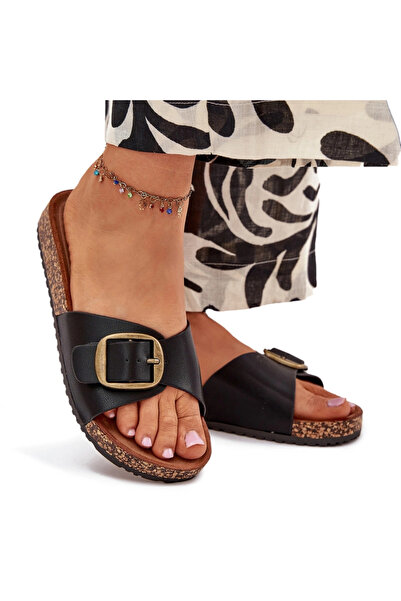 BOTO Women's sandals on cork platform with buckle black Vianara 36