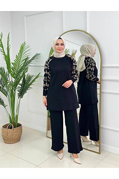 MODAMÜNASİP طقم ميرسيريزد بنقشة الفهد