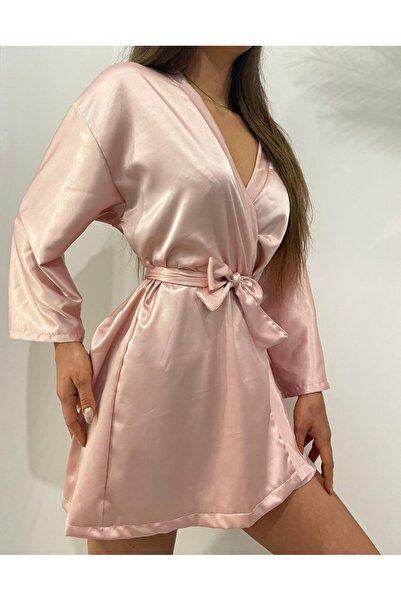 Sandrada SD Women's bathrobe made of shiny satin - elegant, fine and comfortable