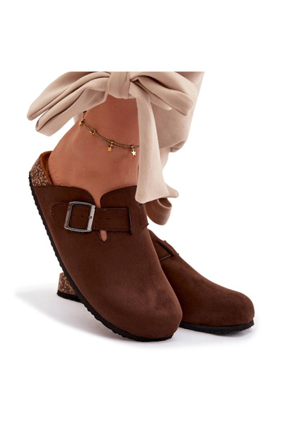 BOTO Sandale Chodaki pentru femei cu cataramă, culoare Chocolate Delirisse 36