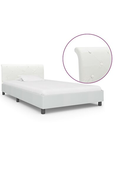 Concept Σκελετός κρεβατιού, λευκό, 100 x 200 cm, οικολογικό Δερμάτινο