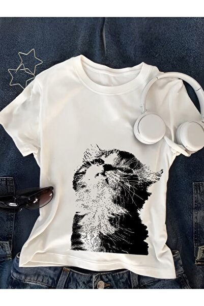 Toum بلوزة حزام بوي ريترو كيوت كاتز بقصة قصيرة