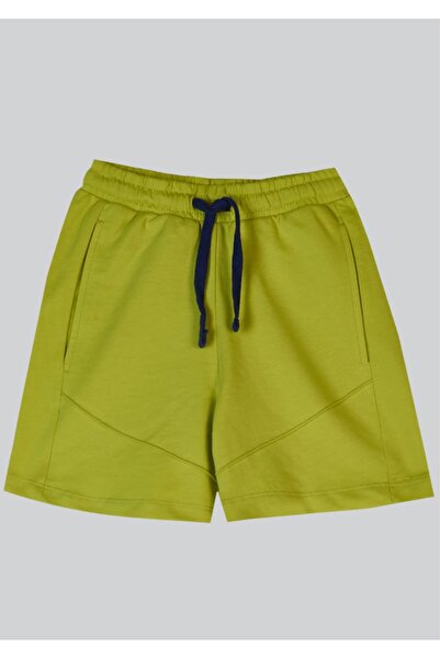 Benetton United Colors of Logolu Boys' Yellow Combed Cotton Shorts