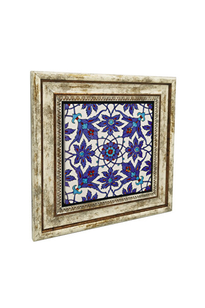 Sadrazam Iznik Tile Pattern (Rüstem Pasha Mosque) B Printed Natural Stone Pai...