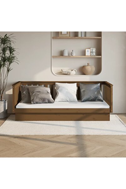 Concept Κρεβάτι ημέρας, μελί καφέ, 100x200 εκ., μασίφ ξύλο πεύκου