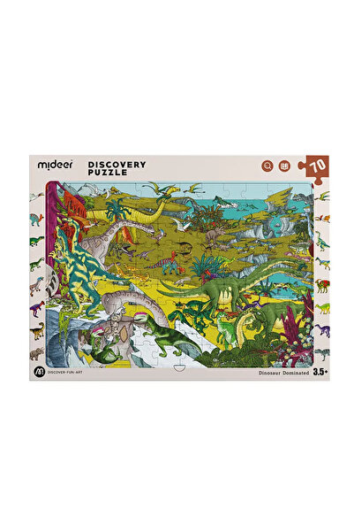 Mideer Discovery Puzzle, 70 pieces, Dinosaur Domination, Puzzle for children ...
