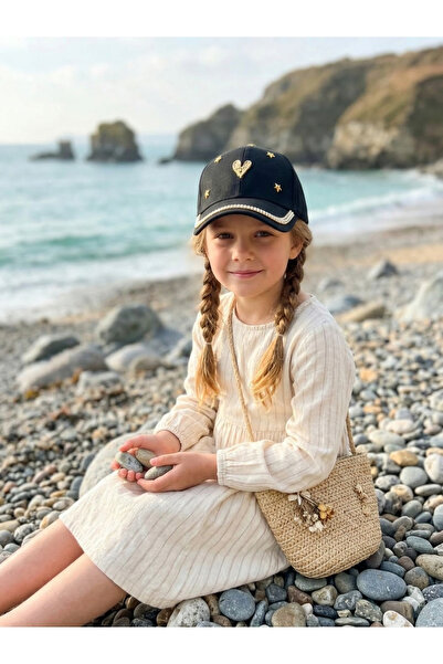 PIECE SIGNATURE bumbac 100% , Pălărie cu pietre pentru fete tinere (vârste 9-...