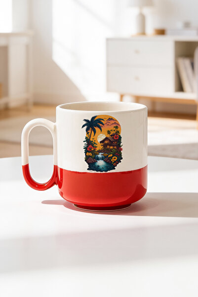 BB TRADE كوب داغ هاوس ديزاين سيراميك مطبوع برو سعة 330 مل