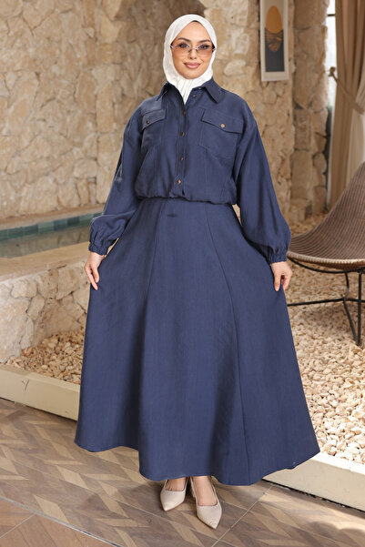 İmajButik Navy Blue Jacket Skirt Suit