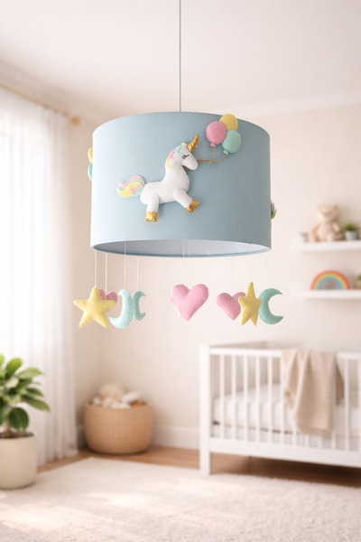 SefDen Lazer Kesim Atölyesi Bebek Odası Avizesi El Yapımı Figürlü Çocuk Sarkı...