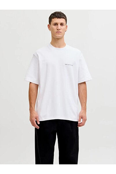 Jack & Jones Ανδρικό T-Shirt με λαιμόκοψη ποδηλάτου σε λευκό χρώμα 12292397 J...