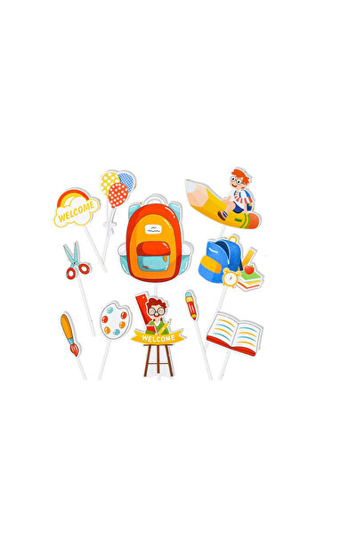 OEM Set 12 decoratiuni pentru tort, hartie, multicolor