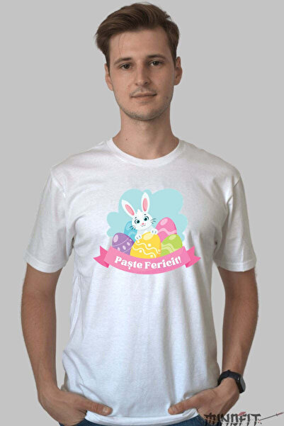 GILDAN Tricou Paste Fericit Iepuras In Decor Colorat