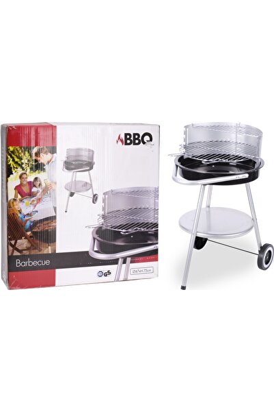 Koopman Στρογγυλή ψησταριά με κάρβουνο με ράφι και ρόδες