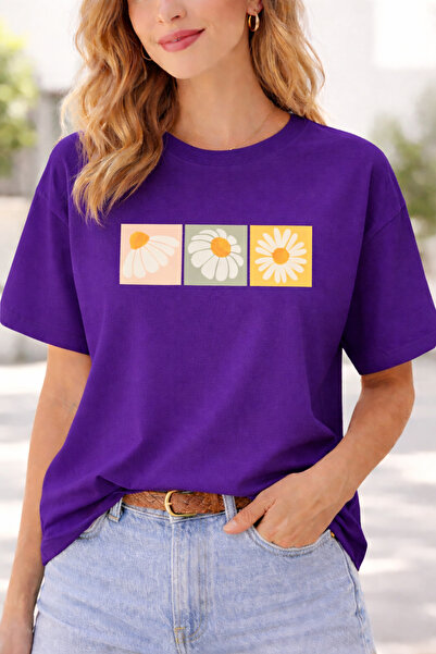 ArtYus Tricou unisex Three Daisies Graphic cu imprimeu – Design minimalist cu...