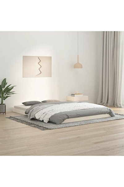 Concept Σκελετός κρεβατιού, λευκό, 140x200 cm, μασίφ ξύλο πεύκου