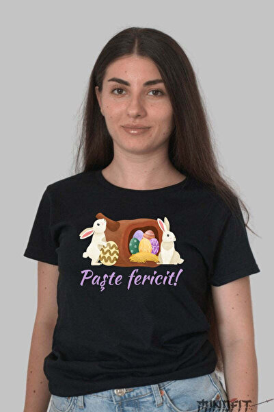 GILDAN Happy Easter T-shirt Bunnies and Colored Eggs