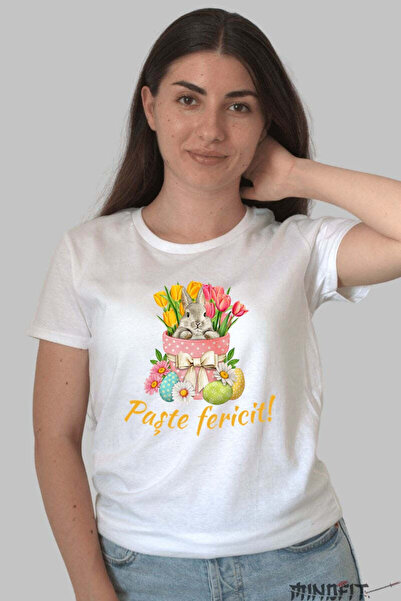 GILDAN Tricou Paste Fericit Iepuras Intre Lalele