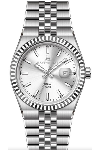 Navimarine Nt0026-1 White Dial Serrated Bezel Steel Men's Wristwatch