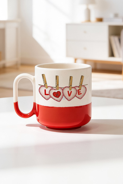 BB TRADE Love Text Design Ceramic Printed Pro Mug 330ml