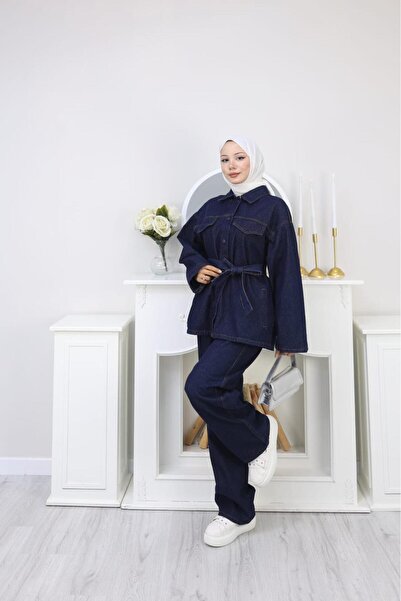 Quen Women's Jacket and Pants Denim Suit