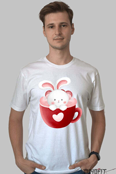 GILDAN Cute Bunny T-Shirt Cup Full of Love