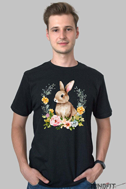 GILDAN Tricou Paste Iepuras In Coronita Cu Flori