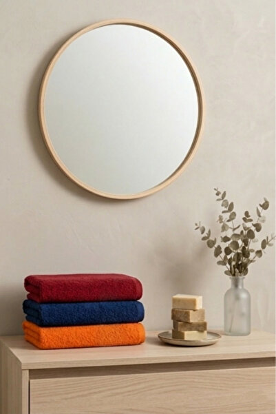 LIWOGY Three Colorful Towel Set & Burgundy Navy Blue Orange Hand Face Hair To...