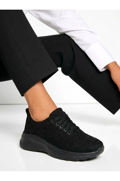 Zaira Women's black textile sneakers Yuri #24656 - 40