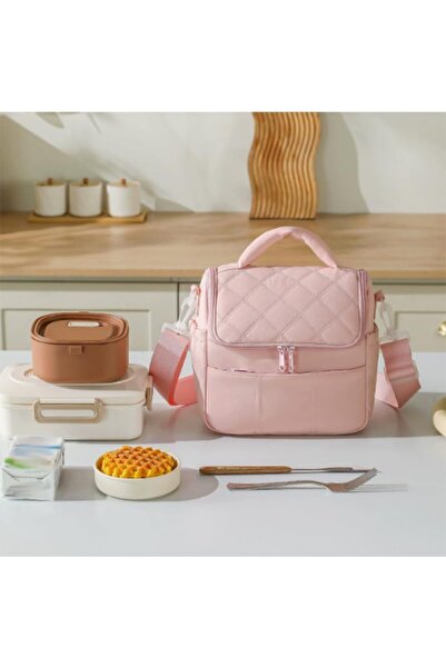 VmaxVision Pink Insulated Lunch Bag Cute Quilted Lightweight Waterproof Puffy...