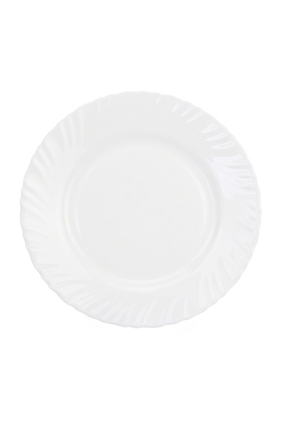 Cuisine Art Opal Glass Dinner Plate 25 cm, White|Lightweight Durable Dining P...
