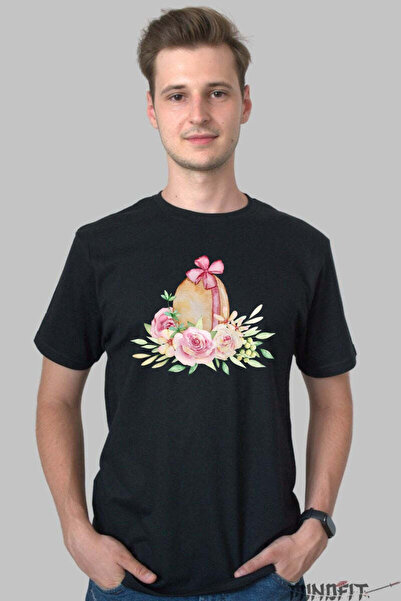 GILDAN Tricou Floral Paste Eleganta Intre Oua Si Flori