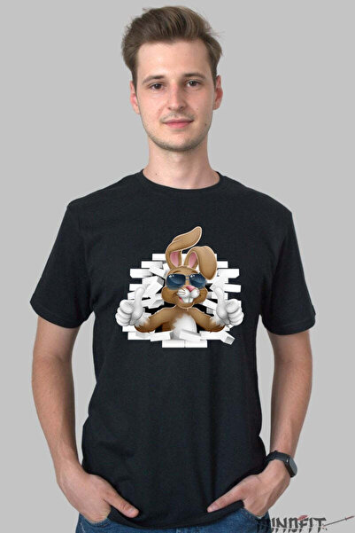 GILDAN Κουλ και χαλαρό μπλουζάκι με κουνελάκι με γυαλιά ηλίου