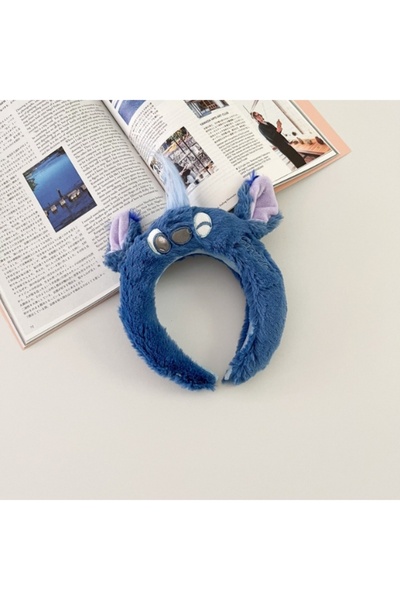 Disney Stitch وبري رأس ثلاثي الأبعاد من القطيفة للنساء والأطفال - إكسسوار شعر...