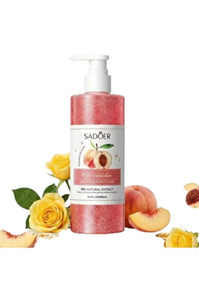SADOER Mild Exfoliation Peach Scrub Body Wash (300ml).
