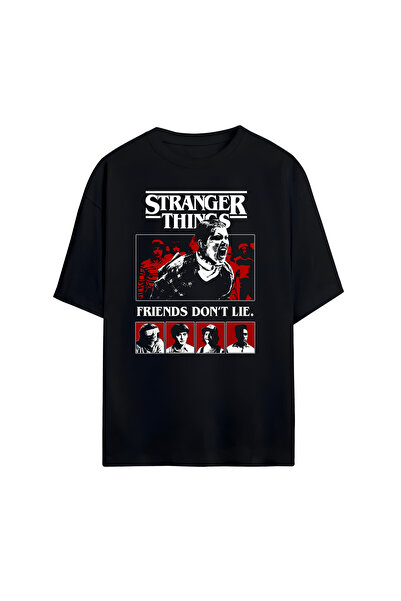 STİL-X Тениска  "Stranger Things " с принт, унисекс, 100% памук, овърсайз