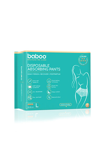 Baboo Disposable Absorbent Panties Set - 5 Pieces, Size L