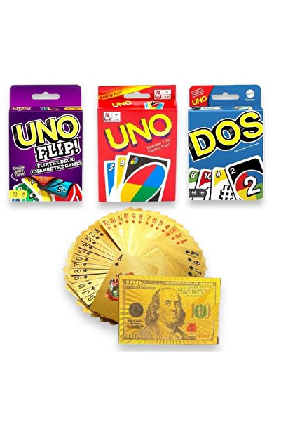 OEM UNO Board Game Set, UNO Flip, DOS + Plastic Playing Cards Set, Model - Go...