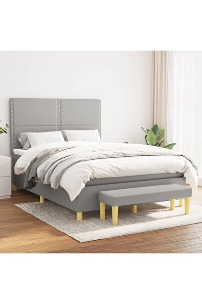 Concept Pat continental, gri deschis, 140x200 cm, material textil