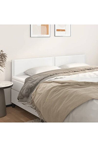 Concept Κομοδίνα, 2 τεμ., λευκά, 90x5x78/88 cm, οικολογικό Δερμάτινο