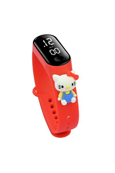 OEM NUBI MI Band 10 Comics Children's Watch, LED, Silicone Belt , Red Kitty