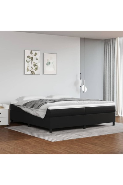 Concept Cadru de pat box spring, negru, 200x200 cm, piele ecologică