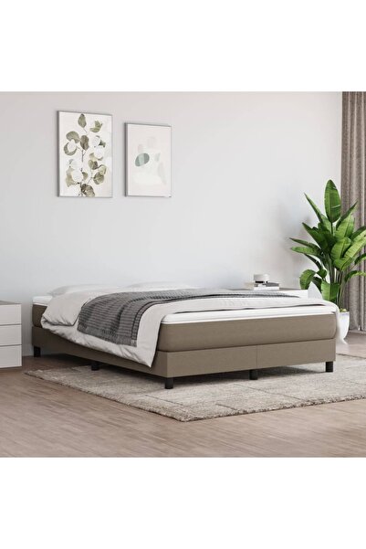 Concept Pat box spring cu saltea, gri taupe, 160x200 cm material textil