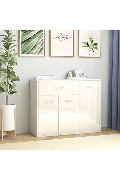 Concept Μπουφές, γυαλιστερό λευκό, 88 x 30 x 70 cm, μοριοσανίδα