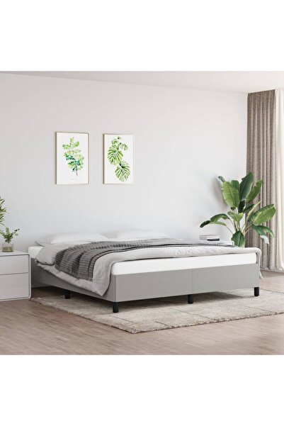 Concept Cadru de pat, gri deschis, 180x200 cm, material textil