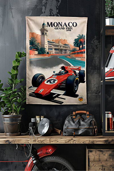 Vagonik F1 Themed Monaco 1998 Wall Covering Rug Sq Tapestry Formula 1