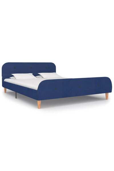 Concept Cadru de pat, albastru, 140 x 200 cm, material textil